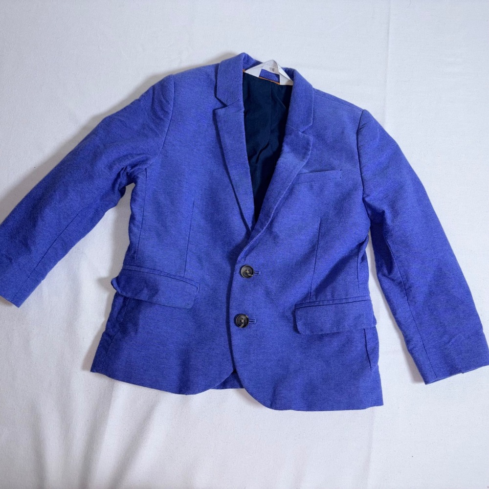 H&M Blazer 5T Blue Two Button Textured Formal Jacket church wedding cruise party